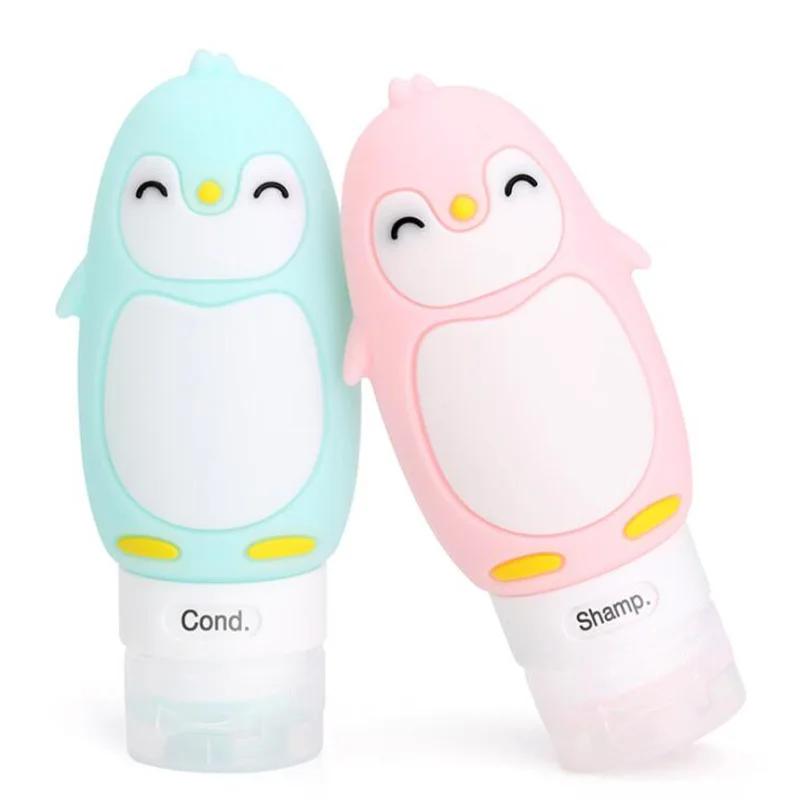 1 Stück Tragbarer Niedlicher Cartoon Bär Pinguin Tier Silikon Reiseetui Organizer Shampoo Duschgel Lotion Aufbewahrung Nachfüllbare Flasche