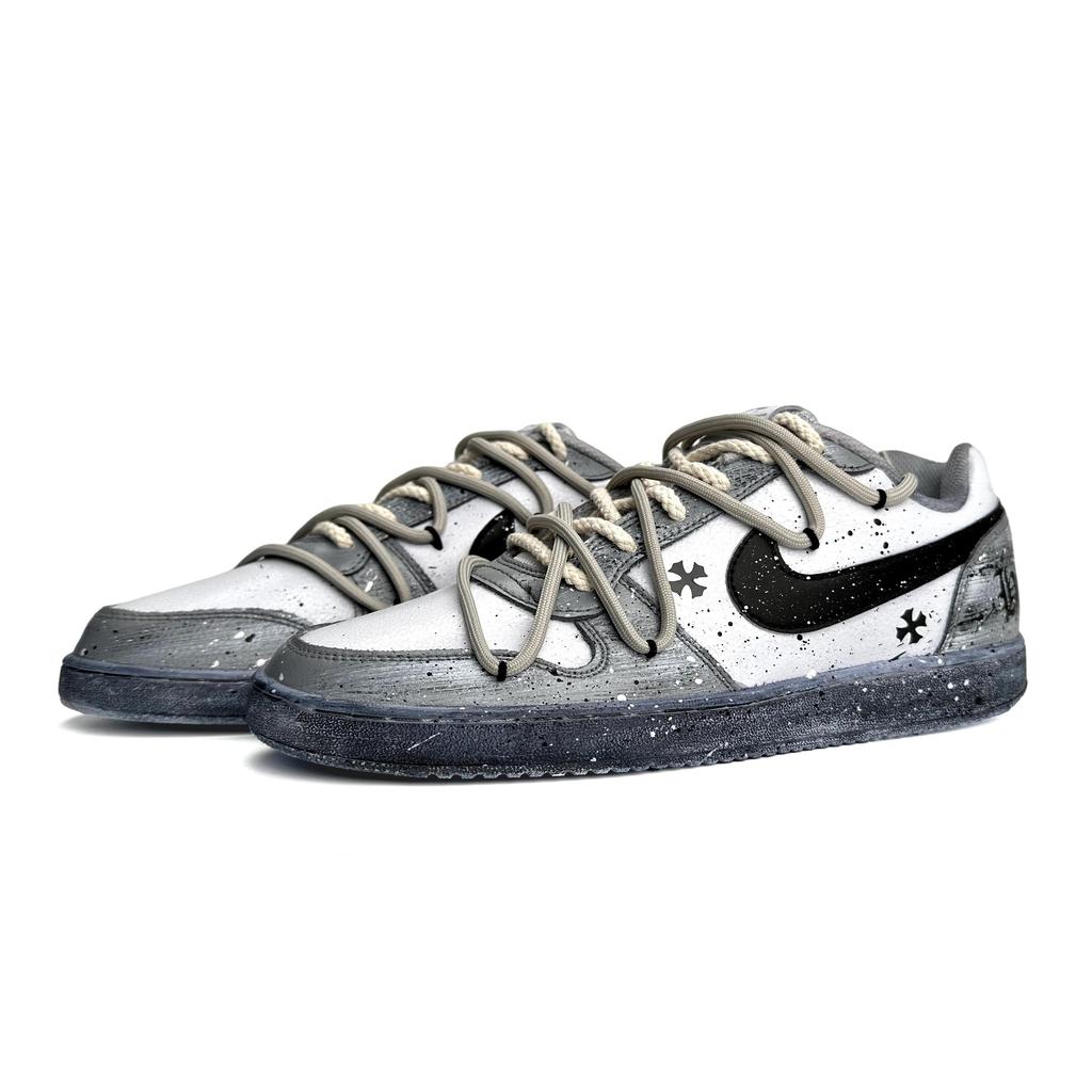 Nike EBERNON Low Top Skateboard Shoes Men's Gray White Black AQ1775-100(Team87-)