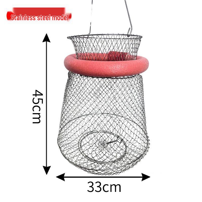 Foldable Stainless Steel Fish and Crab Basket with Steel Wire