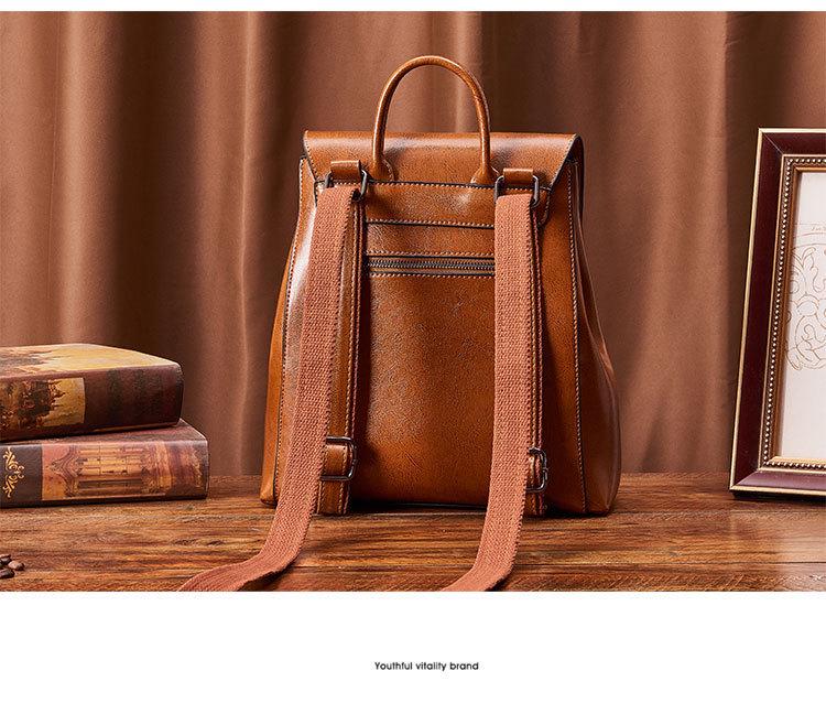 2025 Autumn/Winter Women's Genuine Leather Waterproof Backpack - Simple, Versatile for Travel, School, and Business