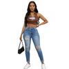 Colorful Ripped Fringe Hem Shorts In Stock