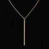 Simple Classic Fashion Stick Pendant Necklace Hollow Girl Long Link Chain Square Copper Necklaces Strip Jewelry For Women