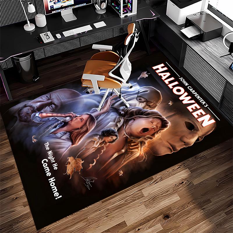1pc The Revenge of Michael Myers Print Area Rug - Soft,Washable Non-Slip Indoor Mat for Office Chairs,Living Room,Home Office Decorative Rug