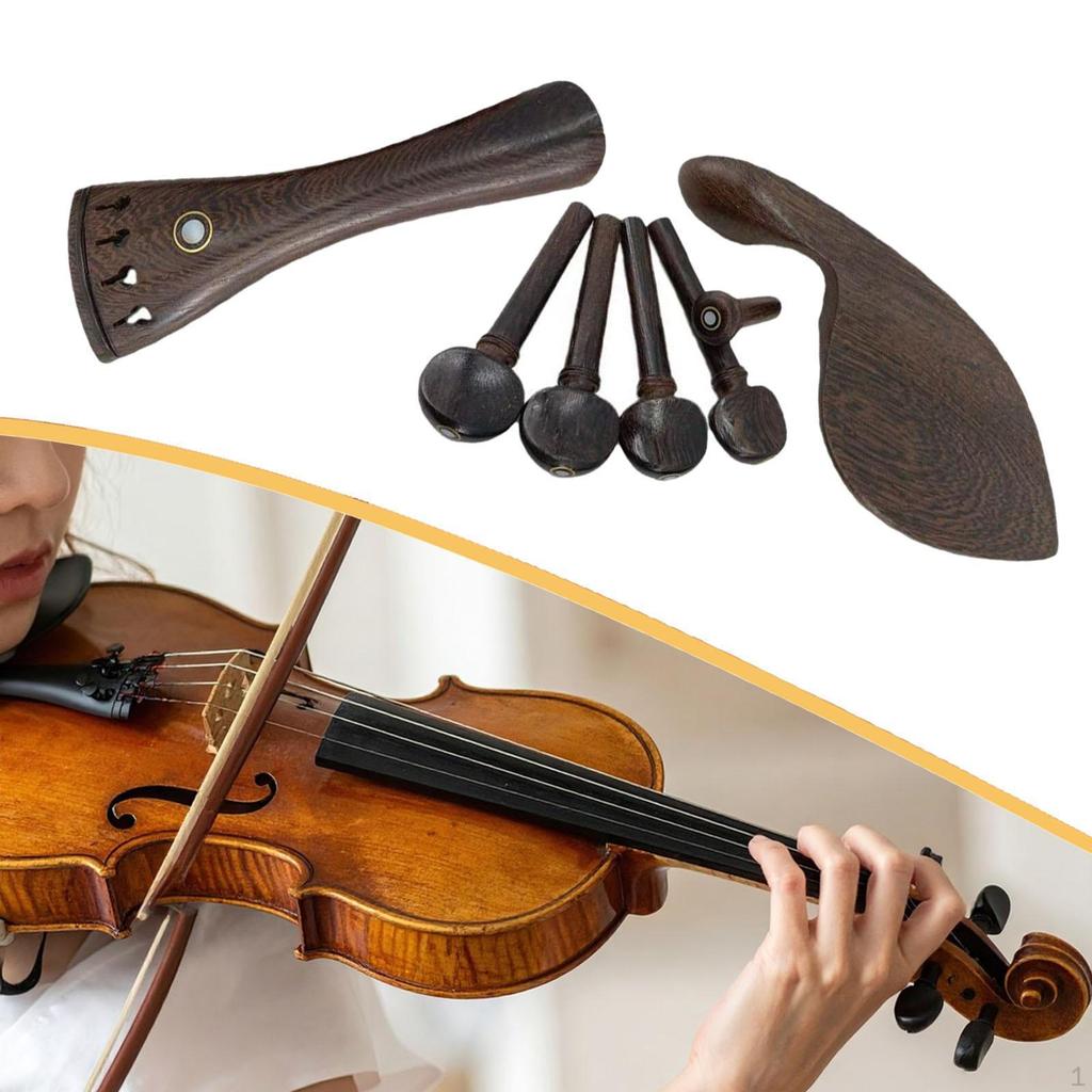 4/4 Full Size Violin Accessories Kit Chin Rest Parts Sturdy,Wood Replacement,Professional Tuning