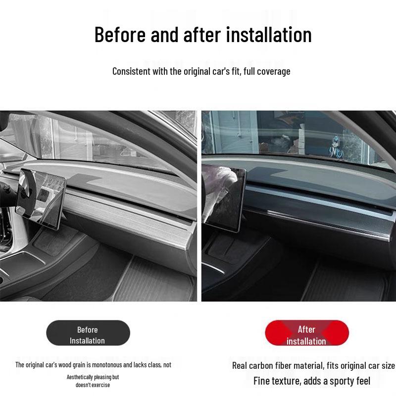 Tesla Model 3/Y Dashboard & Door Carbon Fiber Decorative Strips