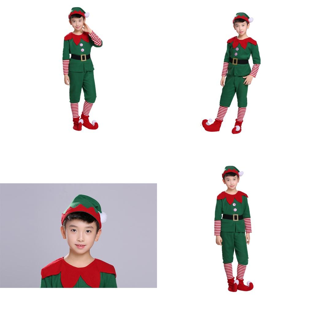 Premium Kids Christmas Elf Fancy Dress Set For Xmas Parties Cosplay Role Play