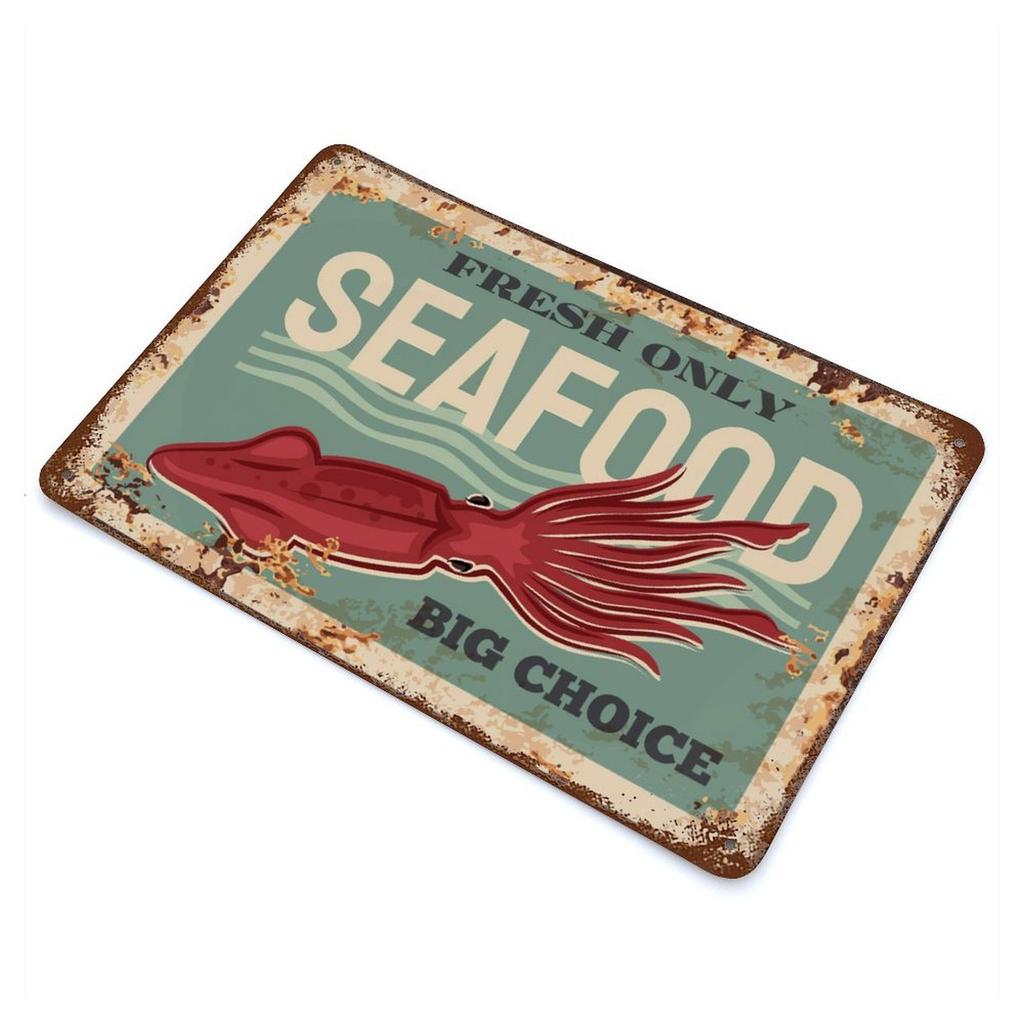 1-Pack Shabby Rustic Metal Wall Decor, 20×30cm and 30×40cm, Retro Distressed Sign for Living Room, Studio or Cafe