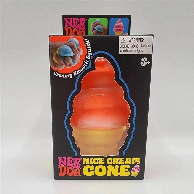 Nice Cream Cone Sensory Fidget Toy Solid Slow Rebound ADHD Non-toxic Stress Relief Anxiety Fidget Calming Toy Ornament