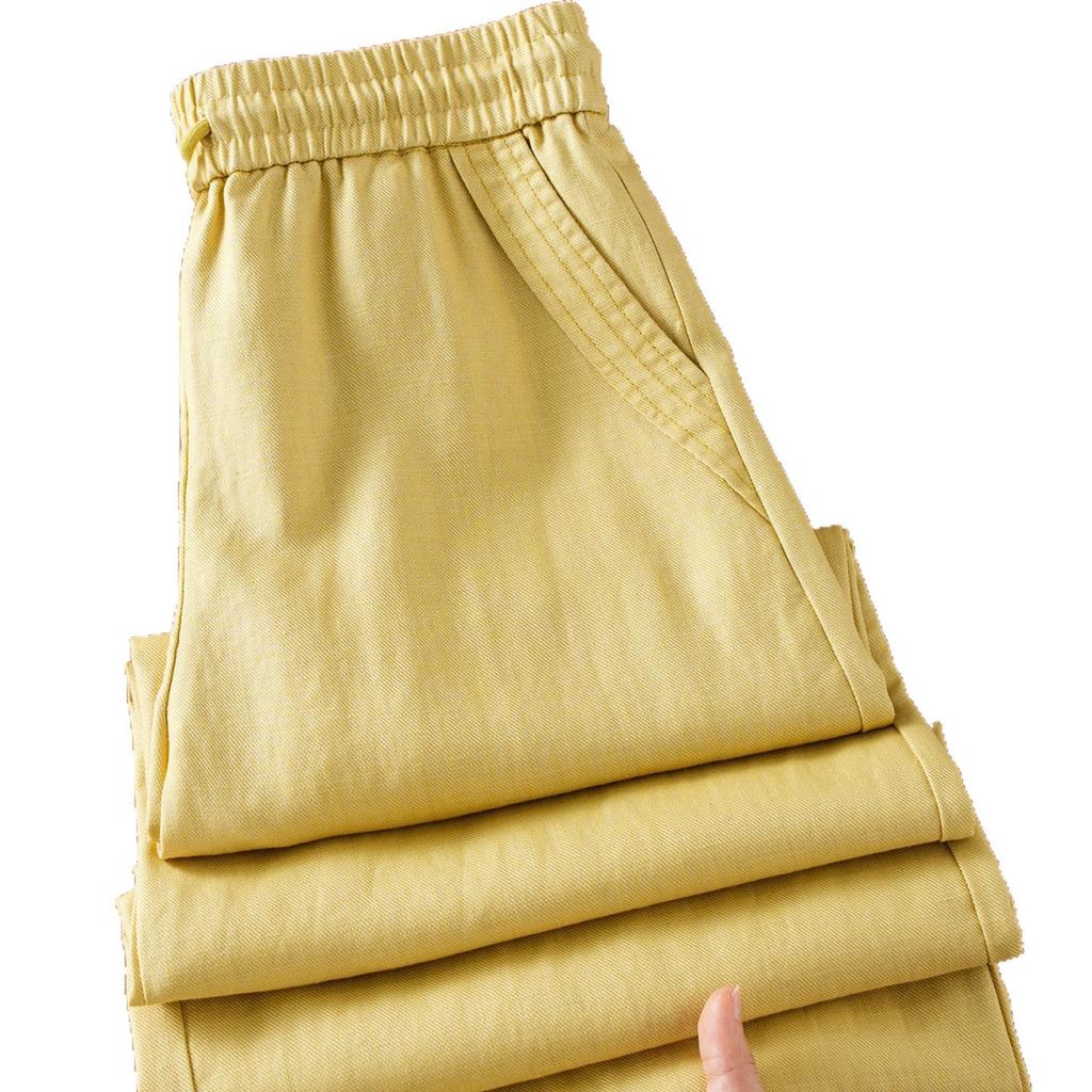 High Waist and Thin Linen Wide-leg Casual Pants Women's Summer Thin 1116 New Simple Pendant Anti-wrinkle Straight Pants