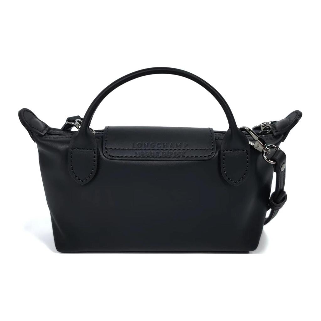 Longchamp Le Pliage Xtra Embossed Logo Detachable Adjustable Shoulder Strap Leather Mini Shoulder Crossbody Bag Women bags Black 34205987001
