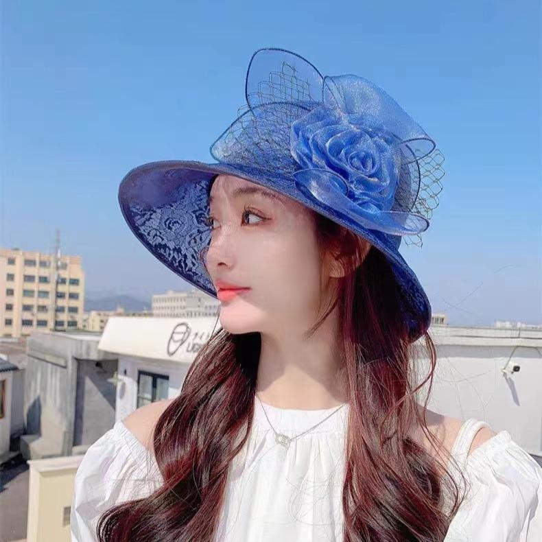 Easter Flower Sun Hat - Ultra-Lightweight, Wide Brim, Sunshade Design for Women - Perfect for Outdoor Seaside Vacations, Spring and Summer Seasons