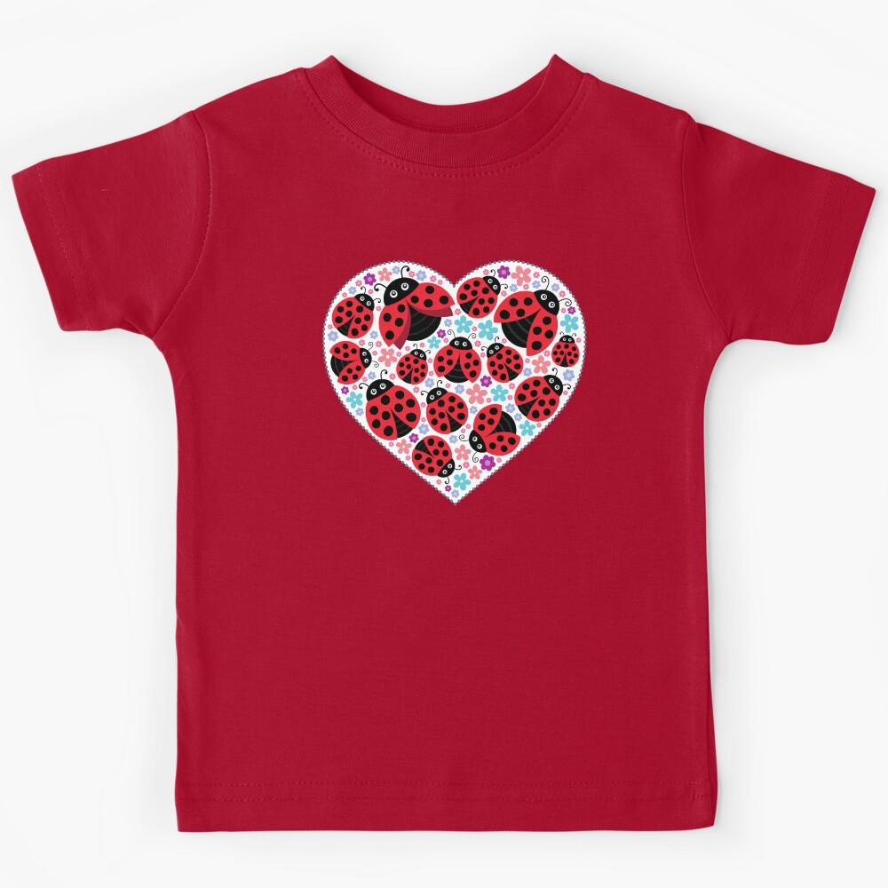 Cute Valentine Ladybugs Kids T-Shirt 140