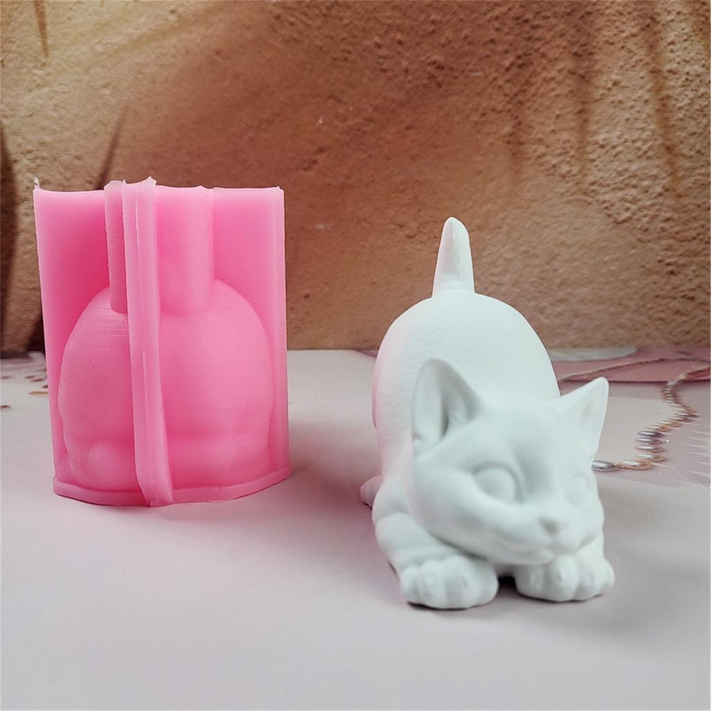 Cats Kitten Animal Silicone Molds for Candle Soap Candy Chocolate Molds Cement Gypsum Silicone Molds for Home Decoration