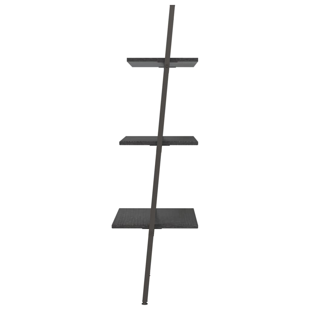 Ladder Shelf with 3 Shelves Black 64 x 34 x 116 cm