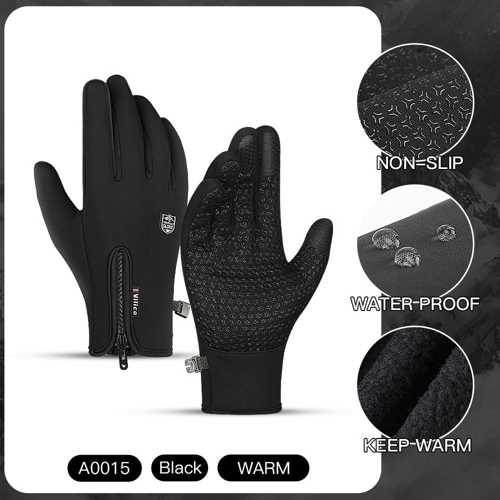 Winter Cycling Gloves Waterproof Touchscreen Full Finger Outdoor Bike Motorcycle Running Hiking Sport Gloves
