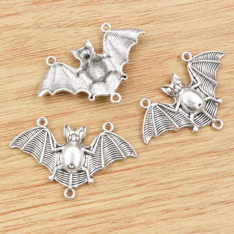 

48x30mm 4pcs Antique Silver Plated And Bronze Plated Bat Connector Handmade Charms Pendant:DIY for bracelet necklace