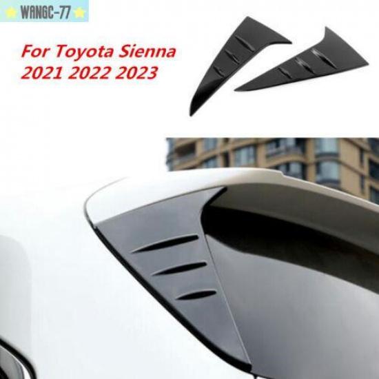 2pcs Glossy Black Rear Window Spoilers Wing Cover Trim For Toyota Sienna -22