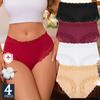 4PCS Sexy Lace Cotton Panties for Women Flroal Lace Seamless Briefs High Rise Lingerie Female Breathable Soft Underwear