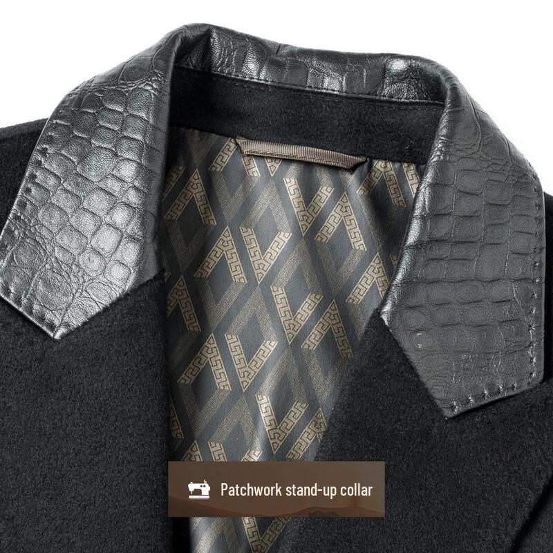 Men's Merino Wool Blend Winter Overcoat with Removable Goose Down Liner