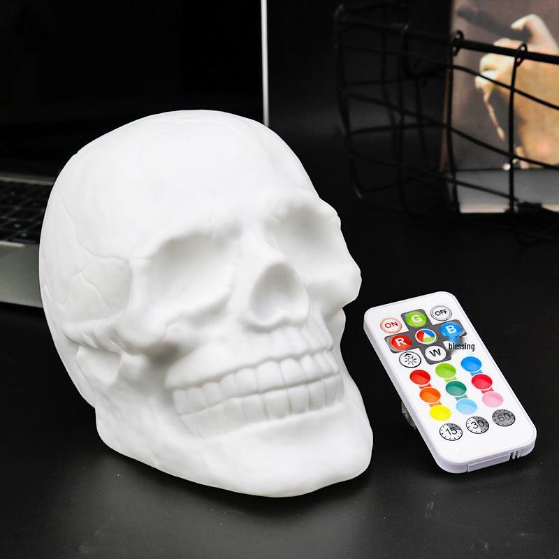 Remote Control LED Skull Light - Color-Changing Prank Gift Night Lamp