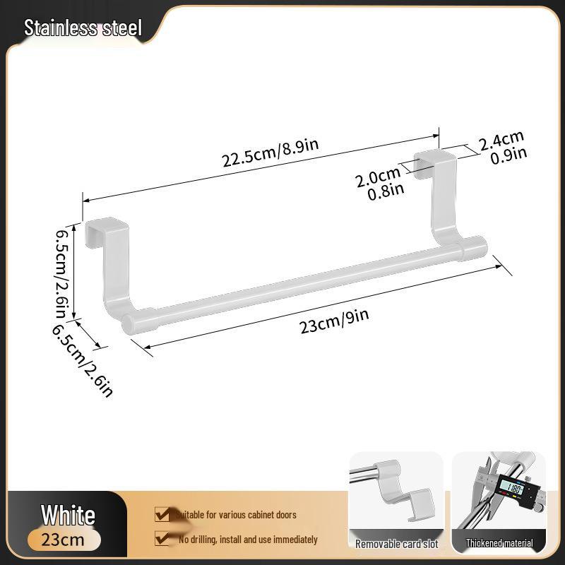 Stainless Steel Multi-Purpose Over-the-Door Towel Rack and Dishcloth Hanger