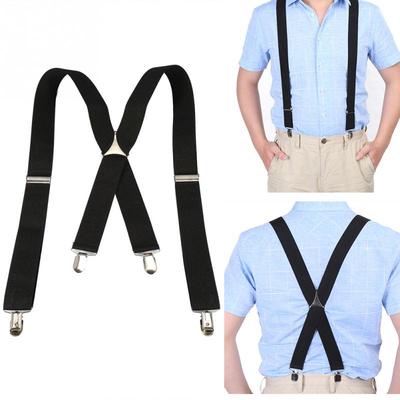 MenS Suspenders 3.5 Width Suspender for Adult Adjustable Elastic X Back Pants Braces