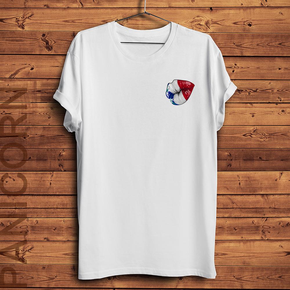 Italian KissFunny Italy France Lips TShirtDaily Oneck Casual Short Sleeve TshirtUnisex TeeBreathable Nocracking Print