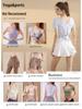 Damen Sommer Yoga V-Ausschnitt T-Shirts: Cool, Locker, Atmungsaktiv, Slim-Fit Kurzarm für Laufen und Fitness