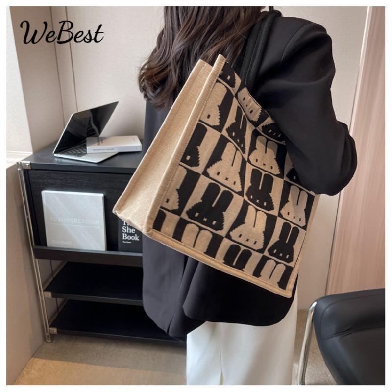 

Large Capacity Tote Shoulder Handbag for Women бежевий