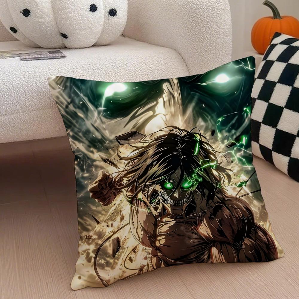 AAttack on Titan Cushion Cover Linen Pillow Case Soft Breathable Protective Couch Room Decoration