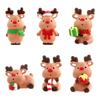 Mini Deer Figurines Resin Elk Toys Cake Topper Miniature Snow Scene Micro Landscape Home Decoration Christmas Supplies Craft