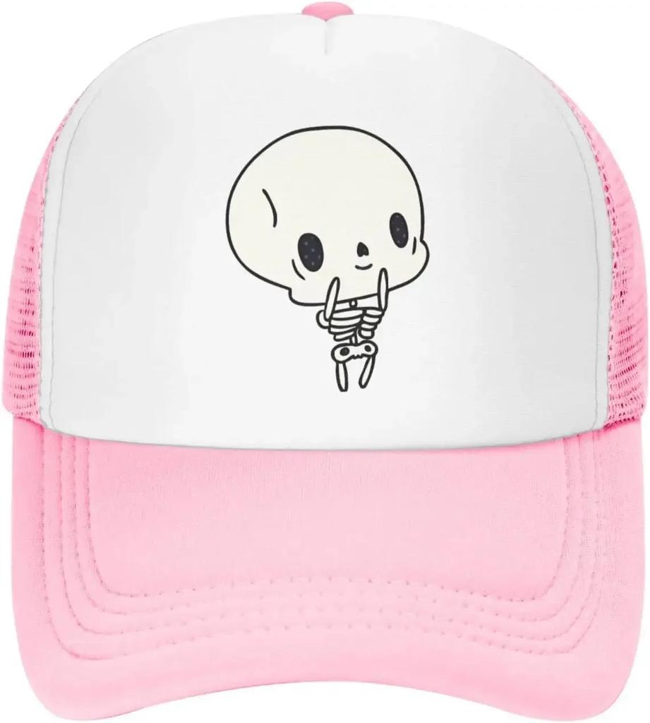 Mesh Dad Hat Adjustable Washed Cartoon Kawaii Cute Skeleton Baseball Dad Cap Funny Distressed Ball Trucker Cap