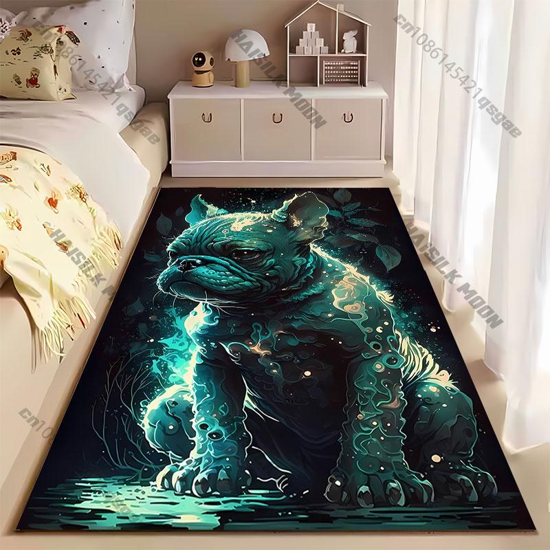 Mystical glowing dog in nature carpet Yoga living room room decor children's crawling mat doormat area rug games mat
