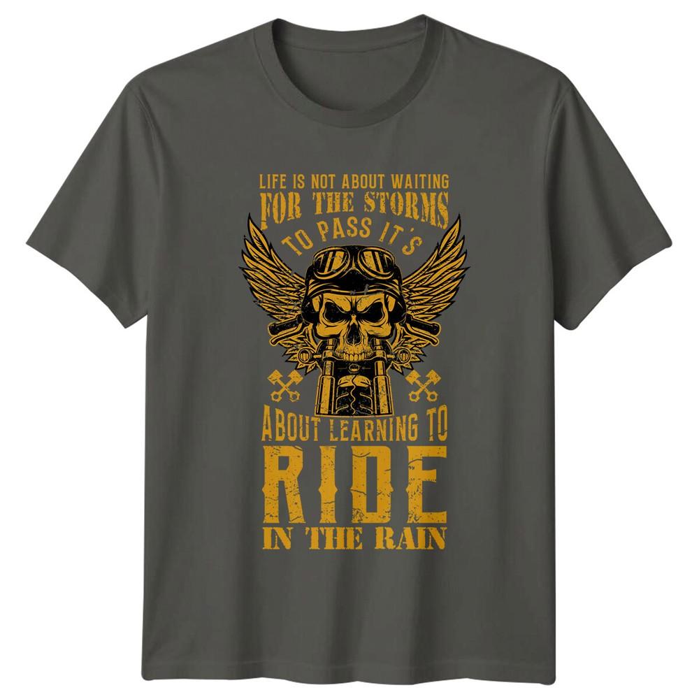 Life Is Not About Waiting Motorcycle Skull Unisexs TShirt Unisexs Graphic Tee S