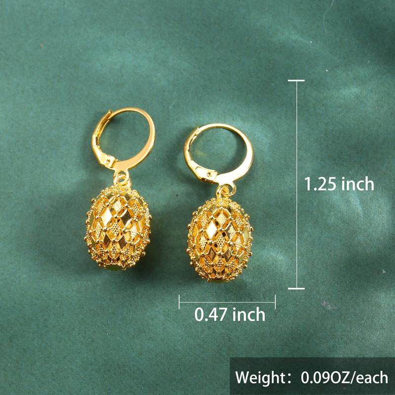 Hollow Out Ball Shape Drop Earrings Elegant Copper Drop Earrings Sweet Ear Jewelry Decoration Ear Buckle