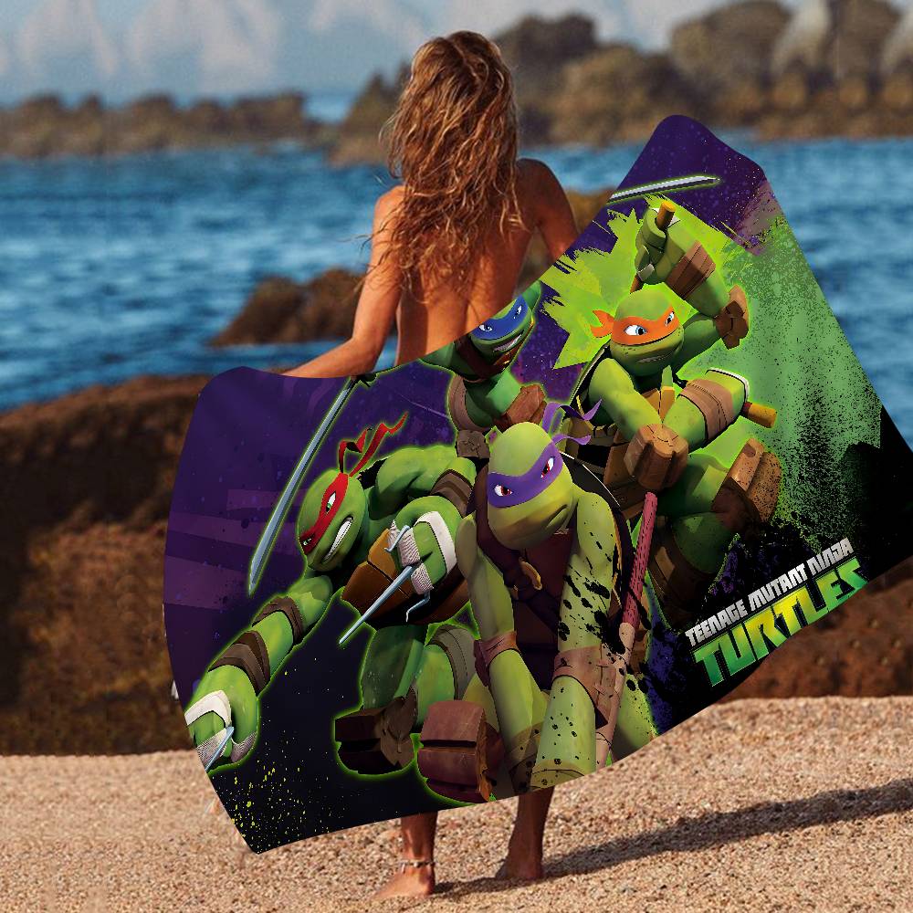 Cartoon N-Ninja Turtles Microfiber Printed Beach Towel Mountain Climbing Yoga Beach Swimming Running Absorbent Soft Towel