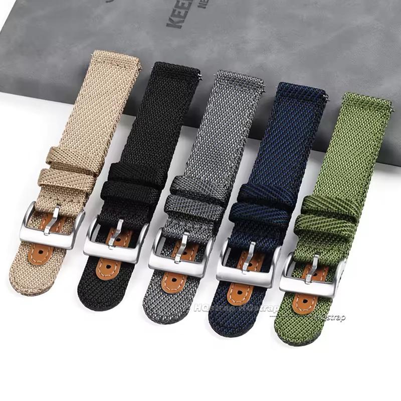 Nylon Canvas Watch Strap Men Women 18mm 20mm 22mm for Samsung Galaxy Watch 7/6/5/4/3 Quick Release Bracelet for Huawei Watchband