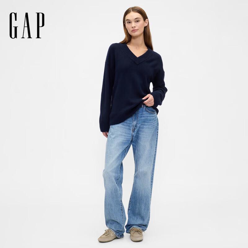 Gap Women s 2025 Fall V-Neck Loose Knit Sweater US M / Asia L (170/96A)