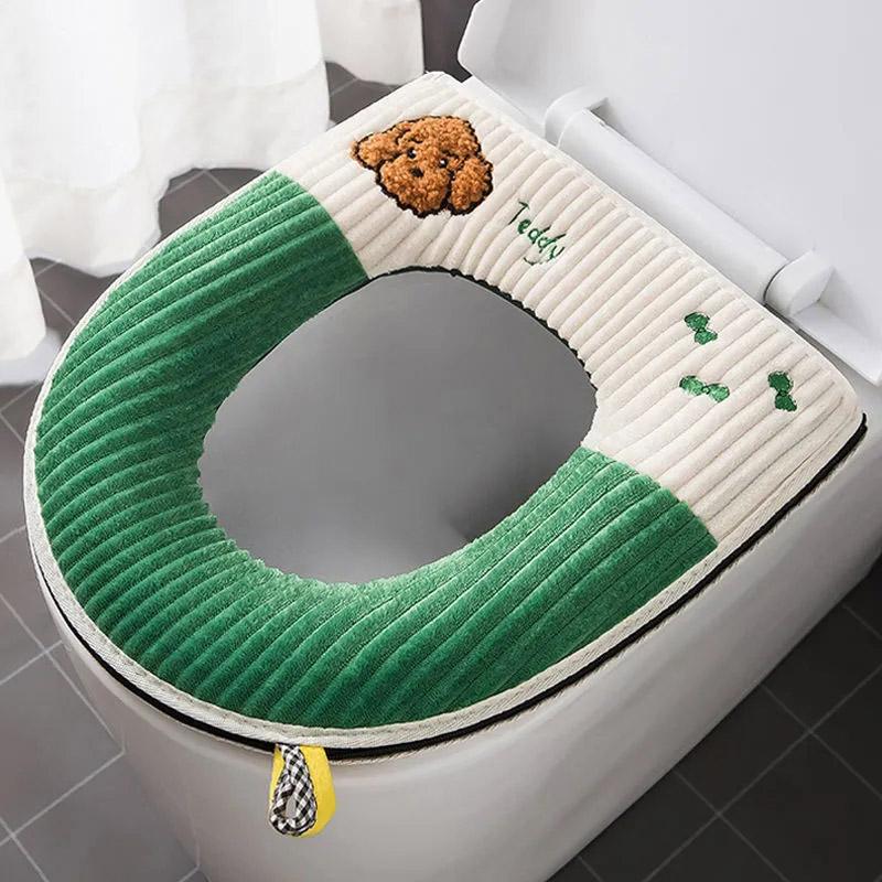 Toilet Cushion Two Sets of Waterproof Removable Three Sets of Four-season Universal Household Waterproof Zipper Models Cushion Cover Circle