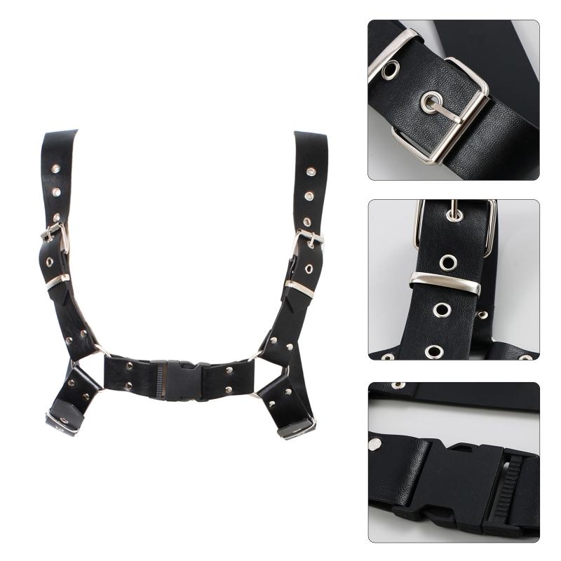 Punk Leather Harness Belt Underbust Corset Top With Strap Leather Suspender Belt Clubwear For Women To Wear Out
