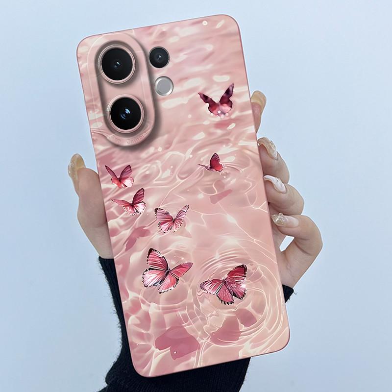 For Vivo V60 Phone Case V2511 Cover Fashion Simplicity Flowers Soft Liquid Silicone Shell For Vivo V 60 VivoV60 5G 2025 Fundas
