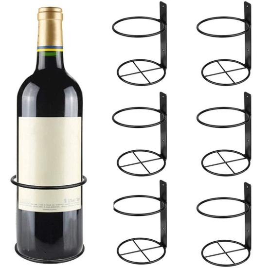 1 Set Holder Wine Wall Wall-mounted Storage Spiral Metal Wine Bottle Wall Display