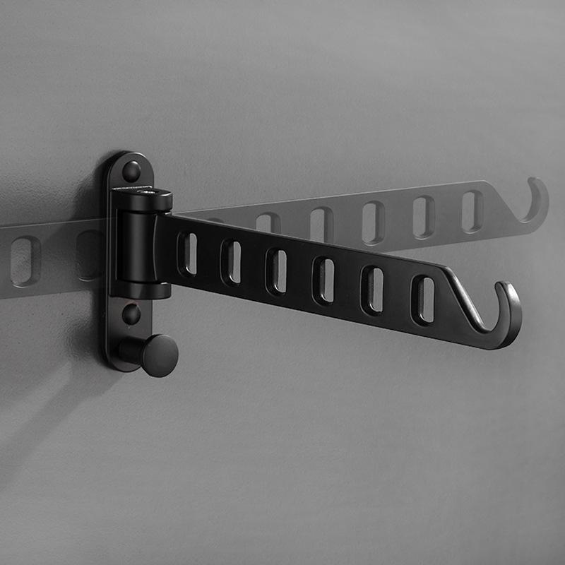Invisible Wall-Mounted Folding Clothes Rack - No-Drill Bathroom or Balcony Storage Solution