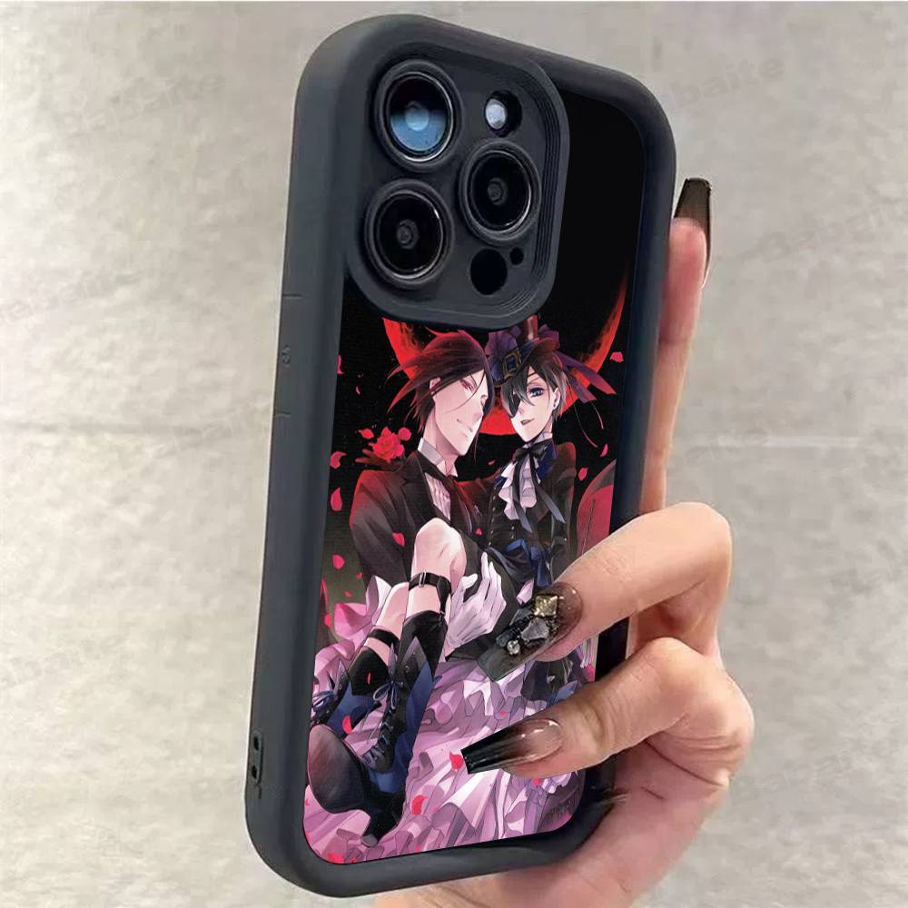 Anime Black Butler Phone Case for iPhone 17 16 15 14 13 12 11 Pro Max Plus Silicone Shockproof Case