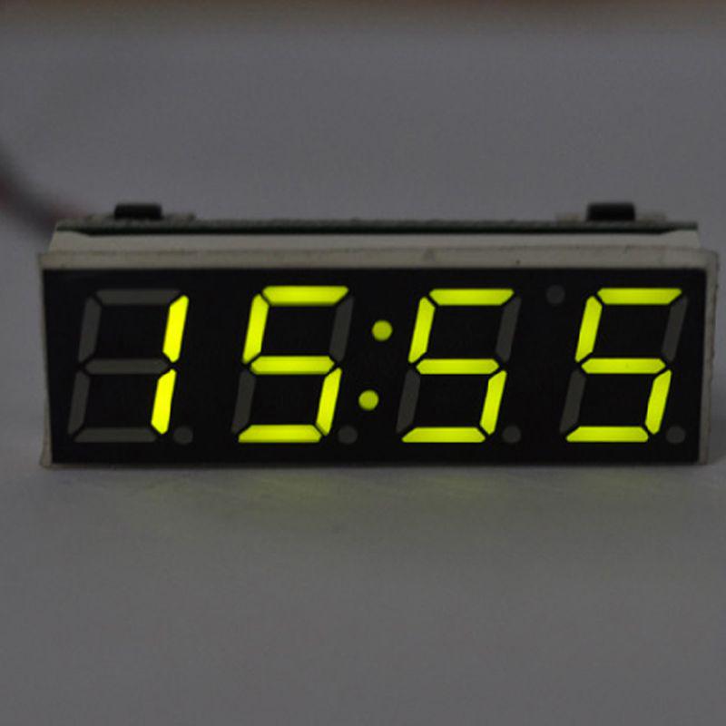 Mini Car Digital Clock Thermometer Voltmeter 3 IN 1 LED Display Digital Timer Voltmeter Interior Electronic Accessories