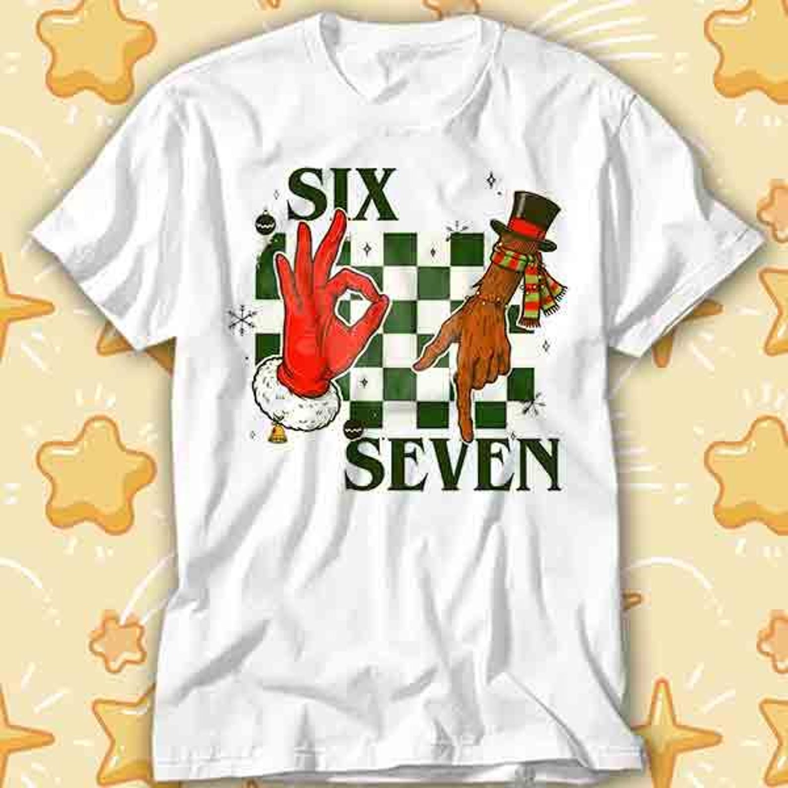 Christmas Meme Shirt Santa & Snowman Six Seven Hands T-Shirt 507 XL