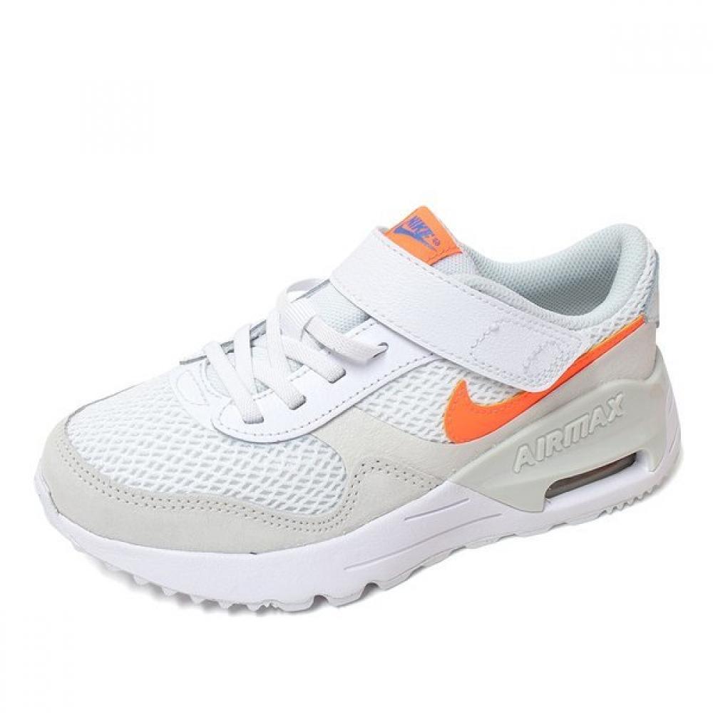 

Nike Air Max System Snap Kids Sneakers White Orange Dq0285 114 DQ0285114:220mm(3Y)