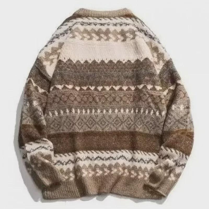 Maglione Natalizio Vintage da Uomo di Alta Gamma in Stile Fair Isle Giapponese