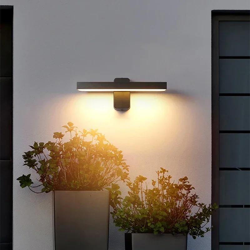 Led Wall Lights Outdoor Waterproof Villa Entrance Fixture Courtyard Living Room Home Decorative Long Strip Aluminium Wall Lamp