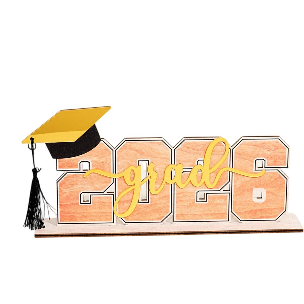 Three Dimensional 2026 Graduation Wooden Holiday Decoration Ornaments Graduation Gifts